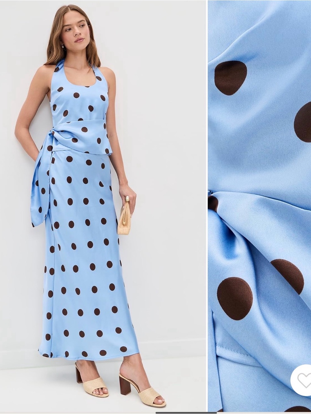NWT 4th & Reckless Tobie Halter Top & Matching midi Skirt size SMALL BluE